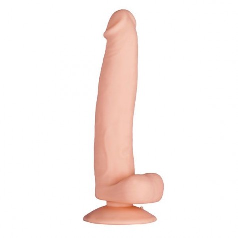 Телесный фаллоимитатор на присоске PURRFECT SILICONE DELUXE DONG 8INCH - 20 см.