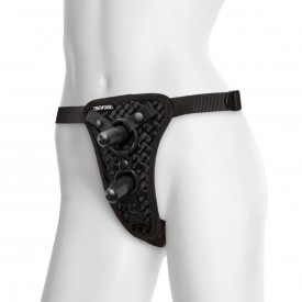 Трусики с двумя плагами Double Penetration Velvet Harness with 2 plug